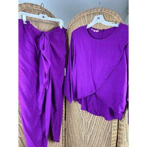 Shakti Vintage Blouse And Pants Purple Medium Rayon India Harem Yoga Athletic